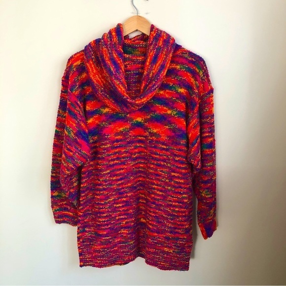 Vintage Simon Chang cowl neck rainbow sweater - Picture 2 of 9